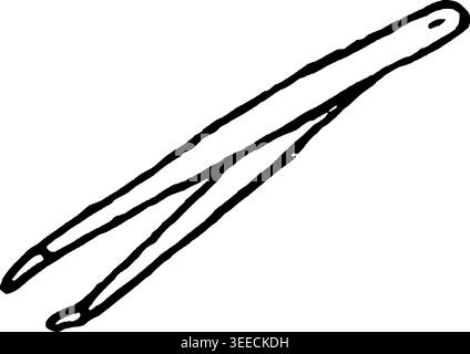 Hand Drawn Lash Tweezers Vector Illustration Stock Vector