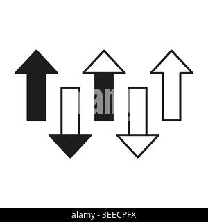 Up and down directional arrows in vector format for versatile use. Perfect for business infographics and data visualization. EPS 10. Stock Vector
