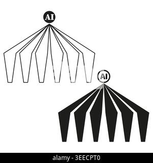 AI data hierarchy structure vector icon Perfect for tech blog infographics and artificial intelligence development projects EPS 10. Stock Vector