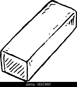 Hand Drawn Buffer Block Vector Line Art Stock Vector