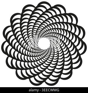 Abstract circular spiral vortex vector. Geometric repeating pattern serves as sophisticated graphic for modern branding projects. EPS 10. Stock Vector