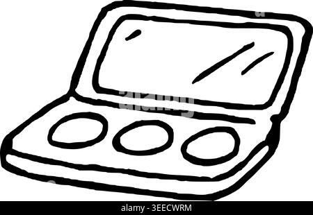 Hand Drawn Four Pan Eyeshadow Vector Illustration Stock Vector