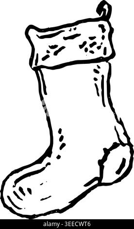 Hand Drawn Christmas Stocking Vector Illustration Stock Vector