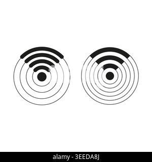 A Vector illustration presenting a collection of abstract circular symbols indicating wireless signal strength or data loading status. EPS 10. Stock Vector