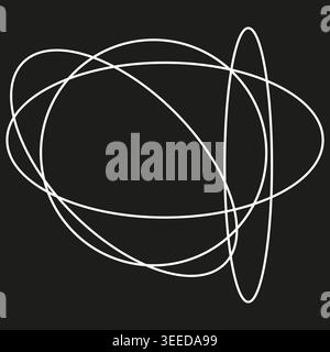 A dynamic Vector abstract illustration featuring overlapping white curved lines forming an elegant artistic pattern on a sleek black background. EPS 1 Stock Vector
