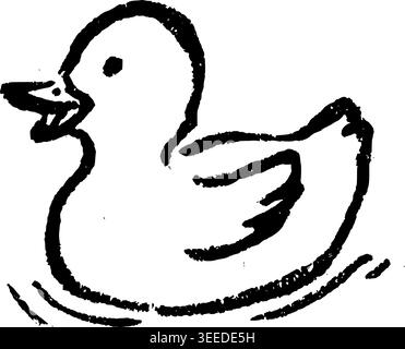 Hand Drawn Rubber Duck Vector Illustration Stock Vector