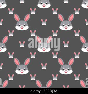 Vector seamless pattern of a hare on a background Stock Vector