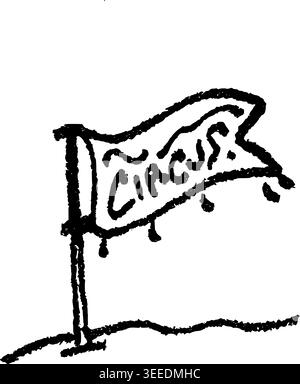 Hand Drawn Circus Flag Vector Drawing Stock Vector