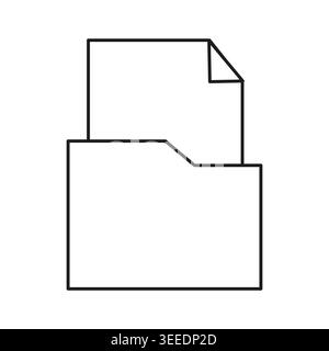 File and folder icon representing document organization storage Vector. Perfect for data management web applications and office software interfaces. E Stock Vector
