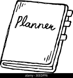 Hand Drawn Planner Notebook Vector Illustration Stock Vector