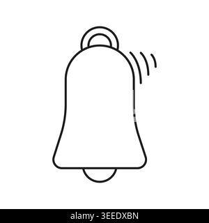 Notification bell icon with sound waves vector. Graphic is perfect for modern mobile app alerts and website user interfaces. Stock Vector