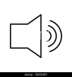 Speaker volume control line art icon vector. This element is perfect for user interface design and mobile app development. Stock Vector