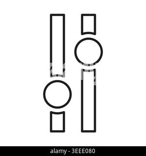 Interface sliders or faders for adjustment settings Vector. Perfect for audio mixing applications and user interface design elements. Stock Vector