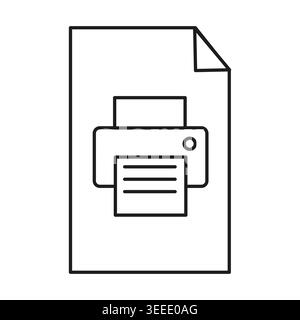 Print document file icon vector. This graphic is perfect for office software interfaces and mobile printing applications. Stock Vector