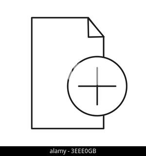 New document file addition icon vector. Excellent for mobile interface menus and professional office software dashboard apps. Stock Vector