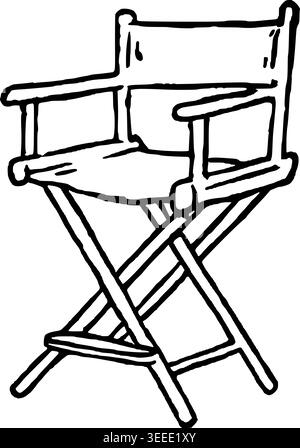 Hand Drawn Director Chair Vector Drawing Stock Vector