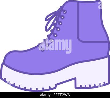 Colored Boots Icon. Vector Illustration. Ankle Length Shoes. Fashion and Clothing Concept Stock Vector