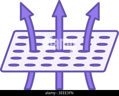 Colored Breathable Textiles Icon. Vector Illustration. Fabric Ability To Remove Internal Human Moisture To The Outside. Concept Of Material Characteri Stock Vector