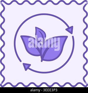 Colored Eco Material Icon. Vector Illustration. Materials Produced With Minimal Use Of Resources And Minimal Impact On The Environment. Eco-Friendly F Stock Vector