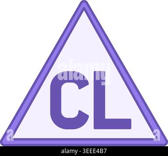 Colored Chlorine Bleach Icon. Vector Illustration. Textile Care, Washing, Laundry. Sticker, Label. Material Characteristics Concept Stock Vector