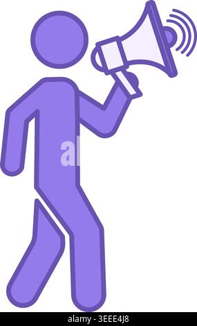 Colored Speaker Icon. Vector Illustration. Man Talking in Loudspeaker. Music Concept Stock Vector