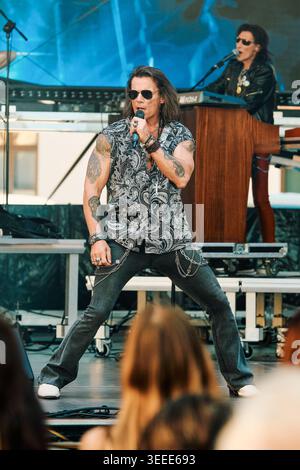 Rock band performing during the Festum Varadinum cultural festival in Oradea, Romania 2026 Stock Photo