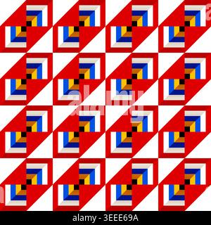 Contemporary seamless geometric pattern, square shapes. Clean abstract design, perfect for wallpaper, textiles, backgrounds. Vector illustration with Stock Vector