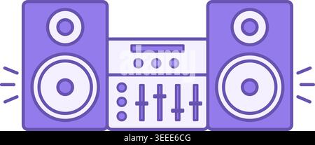 Colored Sound System Icon. Vector Illustration. Sound Playback Device. Acoustic System, Speakers. Music Concept Stock Vector