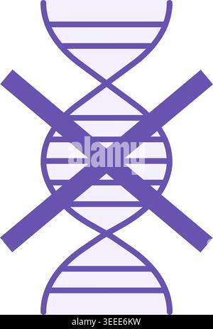Colored GMO Free Icon. Vector Illustration. Products Without the Use of Genetically Modified Organisms. DNA. Healthy Lifestyle. Nutrition Concept Stock Vector