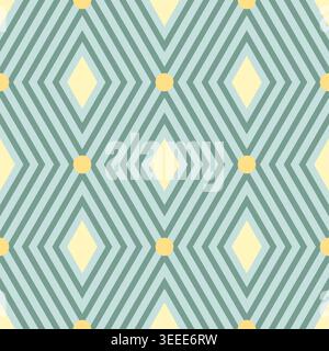Teal and yellow Modern geometry, abstract geometric contemporary pattern with multiple lines, seamless vector pattern for wallpapers, fabrics, packagi Stock Vector