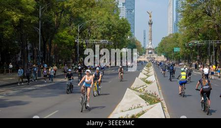 Paseo de La Reforma avenue and Angel of Independence Monument - Mexico ...