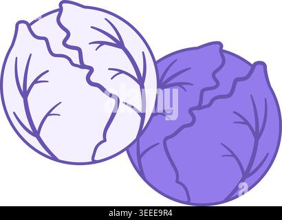 Cabbage Colored Icon. Brussels Sprouts Vector Icon. Vegetarian food. Natural and Organic Products. Vegetables Concept Stock Vector