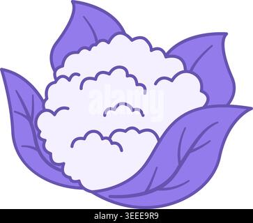Colored Cauliflower Icon. Vector Icon of Natural and Organic Products. Vegetarian food. Vegetables Concept Stock Vector