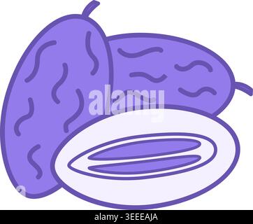 Dates Color Icon. Vector Icon. Dried Dates with Pit. Sweet Dessert. Organic and Healthy Food. Fruit Concept Stock Vector