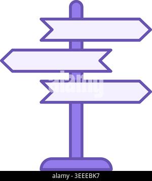 Colored Signpost Icon. Vector Icon. Road Sign, Direction Sign. Road Concept Stock Vector