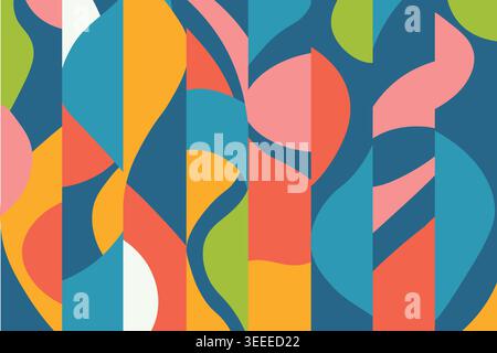 Abstract background with geometric shapes. Dynamic effect colorful line. Design for poster, banner, card. Paper modern pattern. Copy space Stock Vector