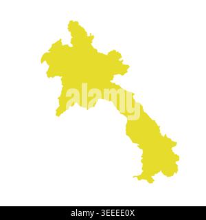 Map of Laos, sign silhouette. World Map Globe. Vector Illustration isolated on white background. Asian continent Stock Vector