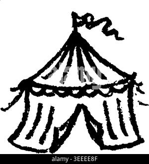 Hand Drawn Big Top Circus Tent Vector Illustration Stock Vector