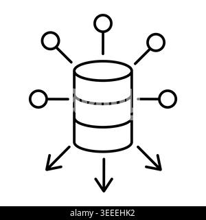 Database pictogram. Data exchange concept vector illustration for cloud storage icons, information sharing visuals, backend. Stock Vector