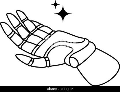 Robot hand demonstrates value of find, symbolizing importance of data. Suitable for big data value concepts, AI analytics. Stock Vector