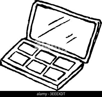 Hand Drawn Eyeshadow Palette Vector Illustration Stock Vector