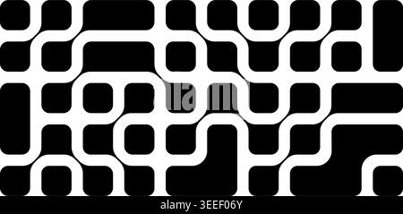 Connected metaballs pattern. Black linked fluid drops isolated on white background. Neurons, nanomolecules or biological cells wallpaper. Modern abstract technology print. Vector graphic illustration. Stock Vector
