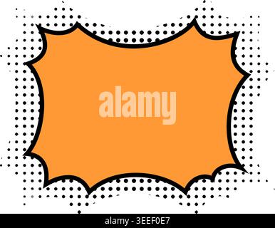 Blank speech cloud with halftone background in manga style. Cartoon dialogue balloon. Empty text box, message bubble, emphasis or boom comic effect template for anime book. Vector illustration. Stock Vector
