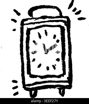 Hand Drawn Vintage Alarm Clock Vector Illustration Stock Vector