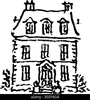 Hand Drawn Wedding House Vector Illustration Stock Vector