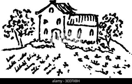 Hand Drawn Wedding Venue Vector Illustration Stock Vector