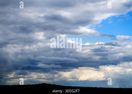 Beautiful evening sky with clouds, after a thunderstorm Stock Photo