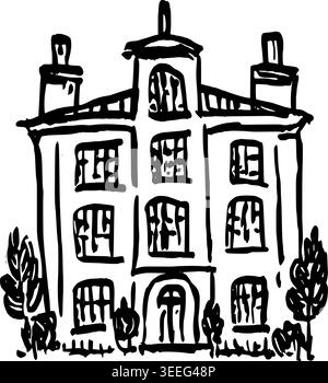 Hand Drawn Wedding Estate Vector Illustration Stock Vector
