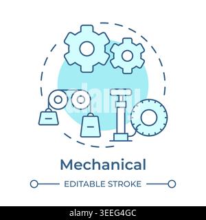 Mechanical soft blue concept icon Stock Vector