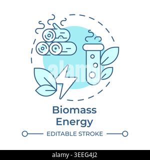 Biomass energy soft blue concept icon Stock Vector